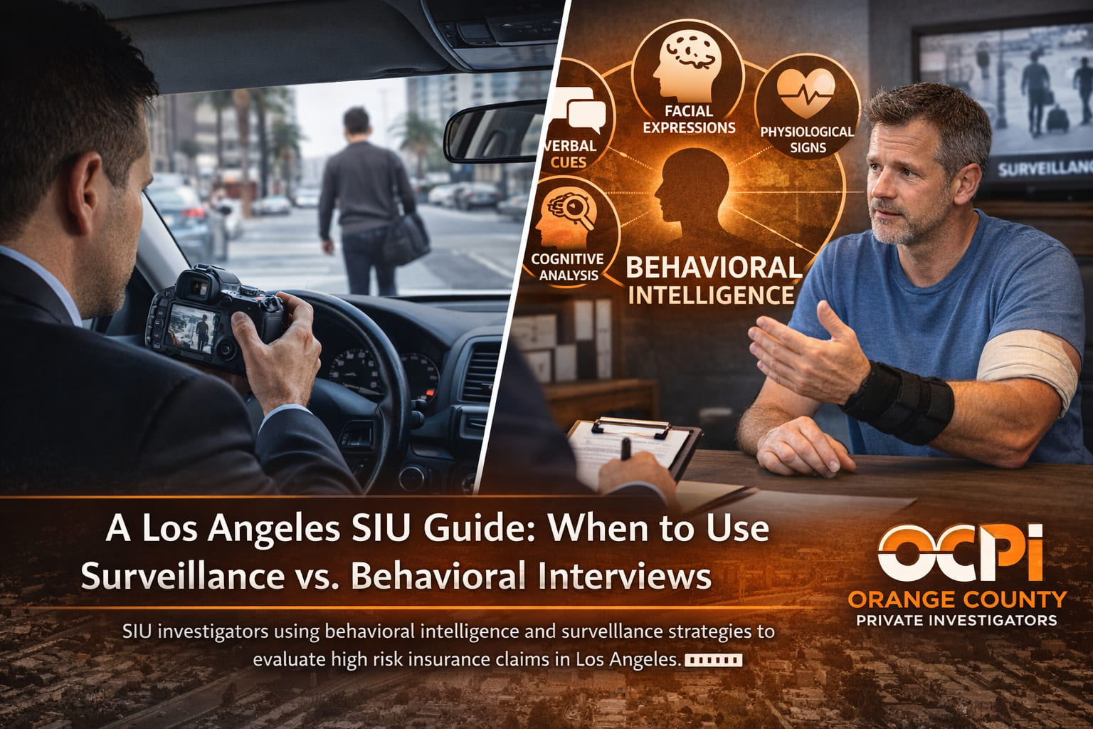 SIU investigators using behavioral intelligence and surveillance strategies to evaluate high risk insurance claims in Los Angeles